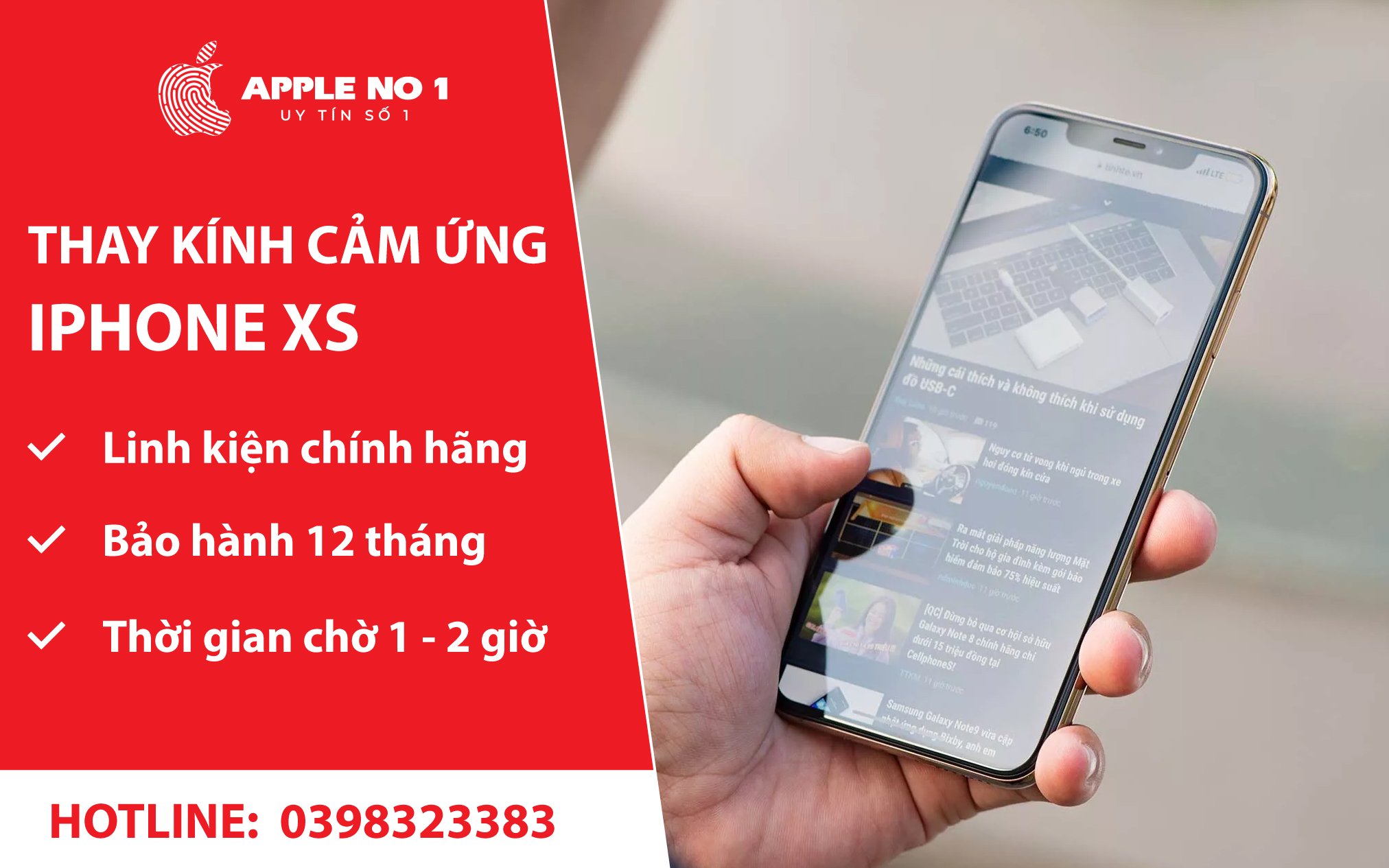 dich vu thay kinh cam ung iphone xs gia re lay ngay trong 2 tieng tai apple no.1