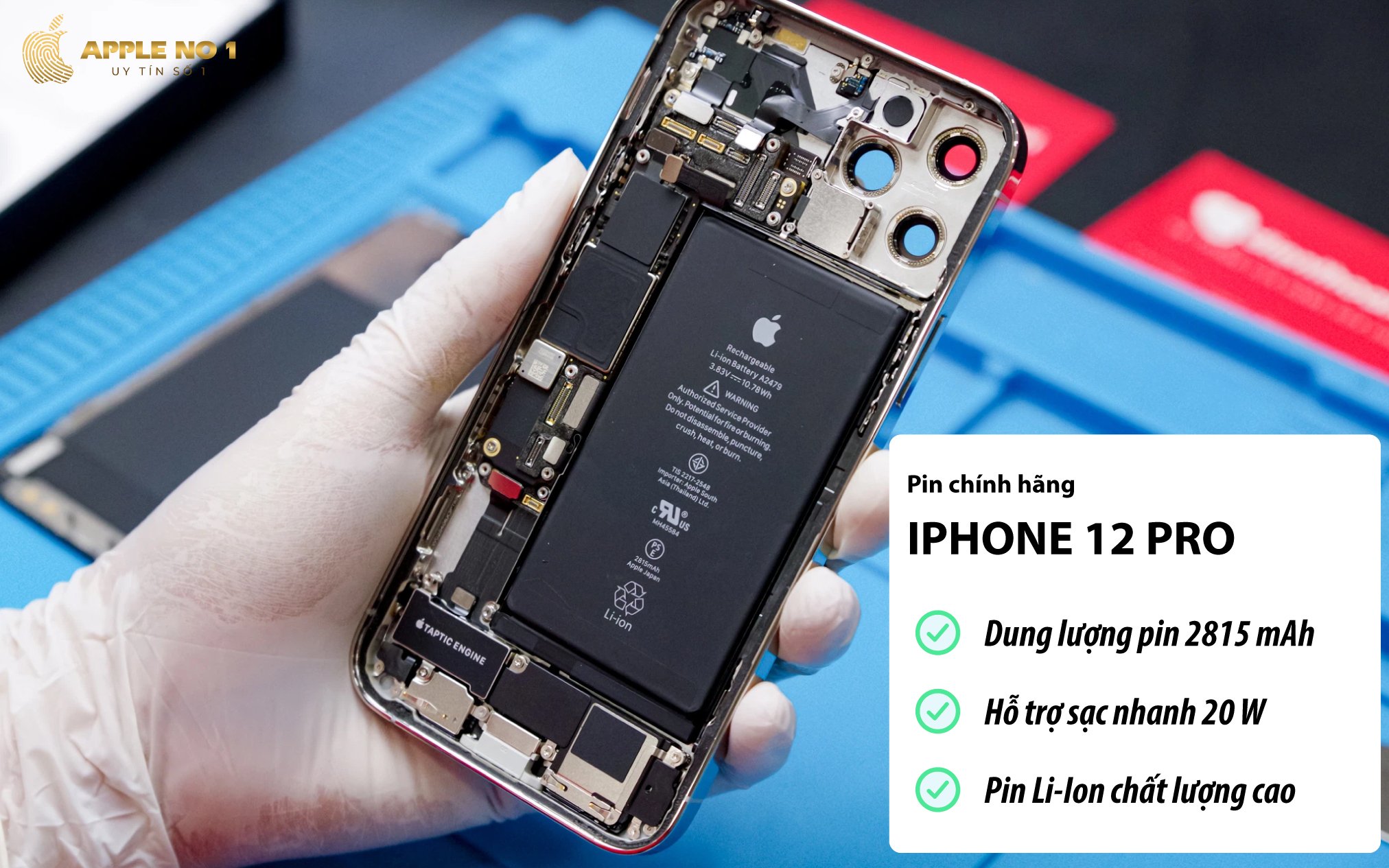 iPhone 12 Pro sở hữu viên pin 2815 mAh và hỗ trợ công nghệ sạc nhanh 20W