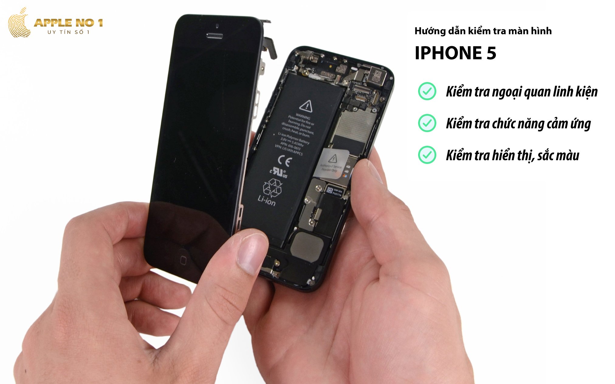 Hướng dẫn kiểm tra chất lượng màn hình iPhone 5 trước khi thay